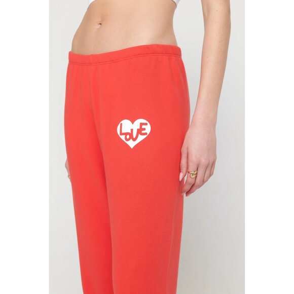 Spiritual Gangster Women's Love Heart Luna Sweatpants Ruby Red Medium New - Picture 3 of 5
